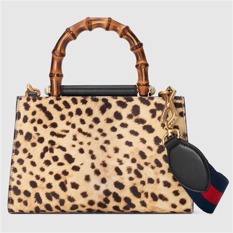 gucci nymphaea mini leopard|Gucci Nymphaea Top Handle Bag Leopard Multicolor.